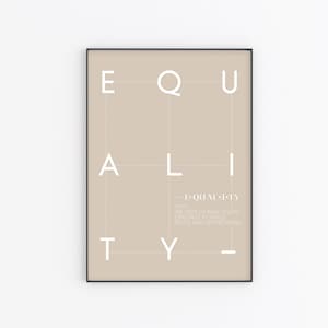 Equality Definition Art Print | PRINTABLE ART | Feminism Social Justice | Aesthetic Inspirational Quotes | Black History Month Art Print