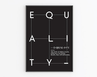 Equality Print | PRINTABLE ART | Definition Art | Social Justice | Aesthetic Decor | Inspirational Quotes | Black History Month Art Print
