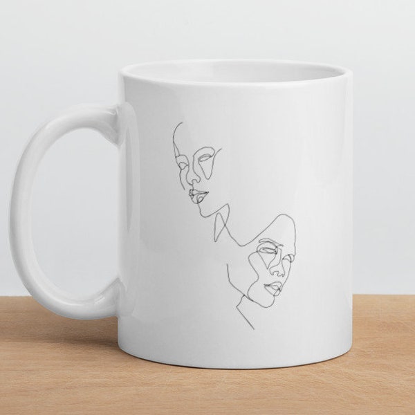 Faces Mug | Minimalist Line Drawing Mug