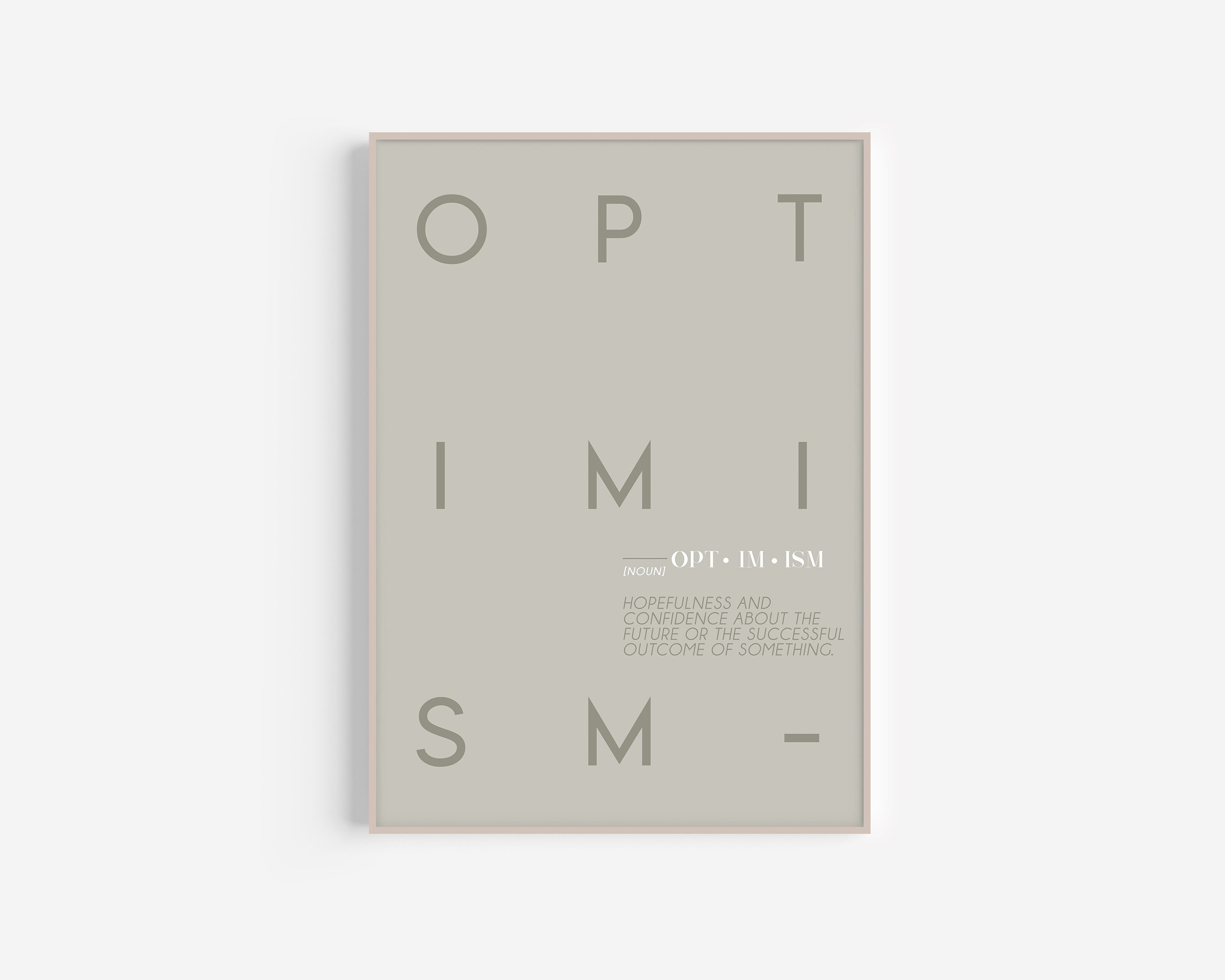 Optimism Print / PRINTABLE Definición Wall Art / Inspirational Quote ...
