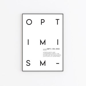 Optimism Print | PRINTABLE | Definition Wall Art | Quote Prints ...