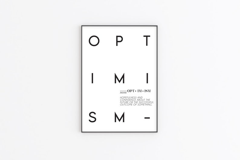 Optimism Print | PRINTABLE | Definition Wall Art | Quote Prints ...