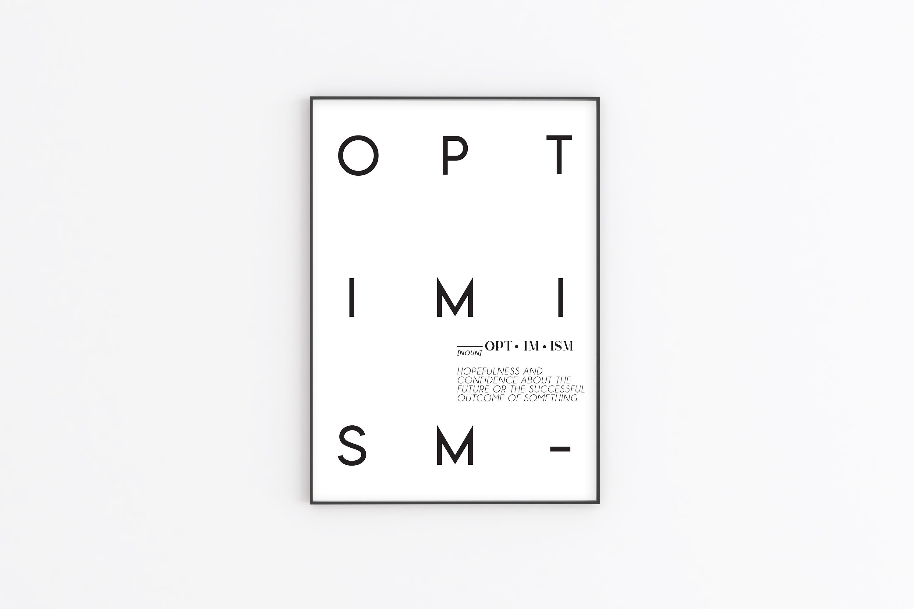 Optimism Print | PRINTABLE | Definition Wall Art | Quote Prints ...
