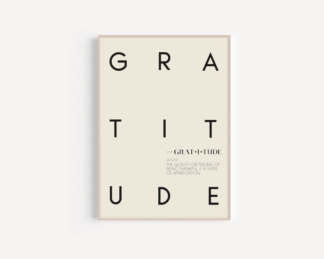 Gratitude Print | PRINTABLE | Definition Wall Art | Aesthetic Decor ...