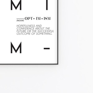 Optimism Print | PRINTABLE | Definition Wall Art | Quote Prints ...