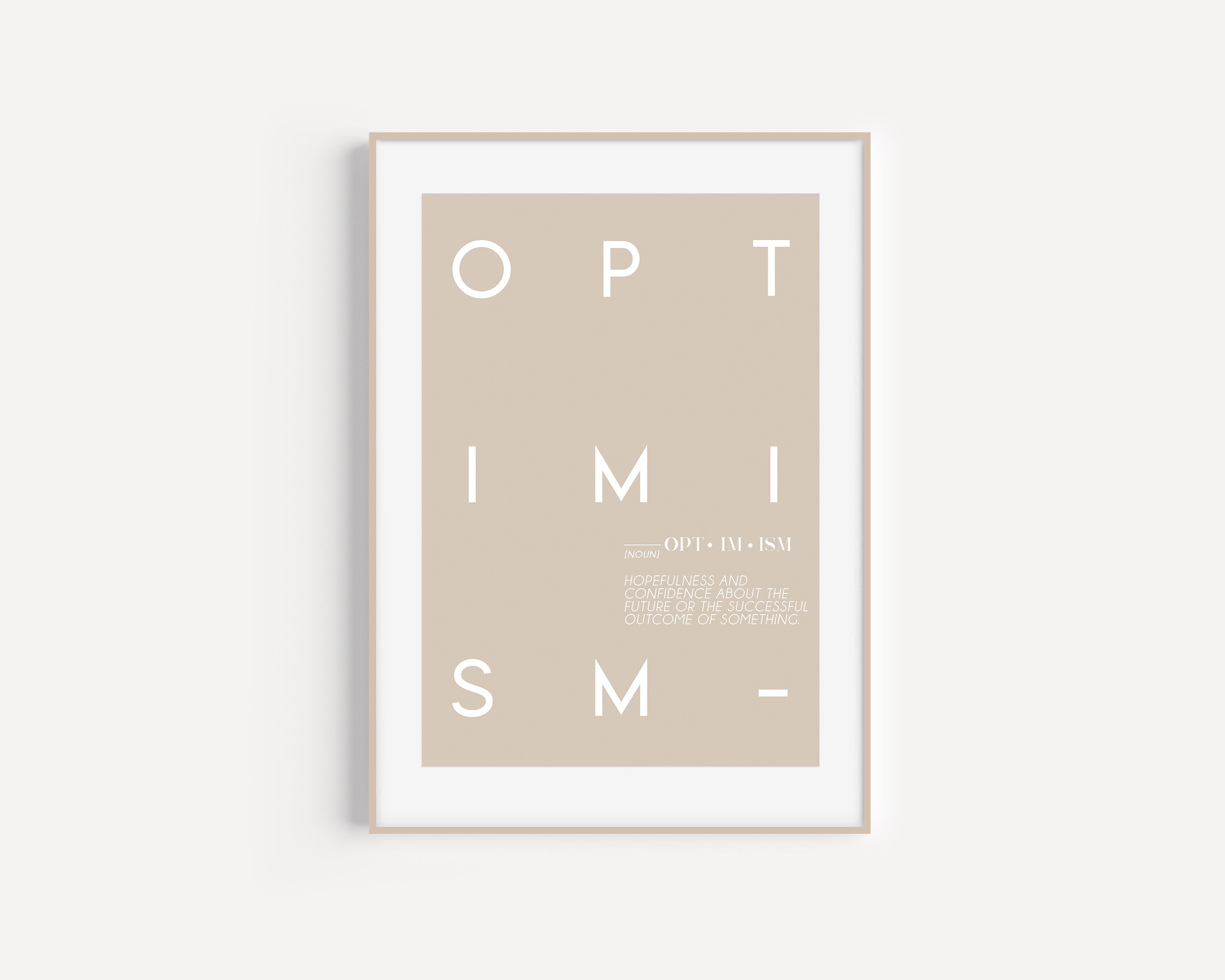 Optimism Print PRINTABLE Definition Wall Art Inspirational Quote Prints ...