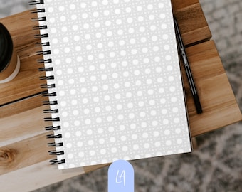 Rattan pattern spiral notebook | Dotted | Back to school supplies