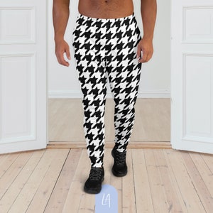 Men&#39;s Joggers | Houndstooth print pattern | Sweatpants | Loungewear | jogger pants | sweats