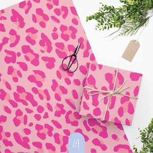 Rotolo di carta da regalo con stampa leopardata / Motivo leopardato rosa / Ideale per Natale, compleanni e molto altro!