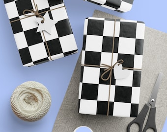 Checkered wrapping paper roll | Checker pattern | Great for Christmas and Birthdays and much more!