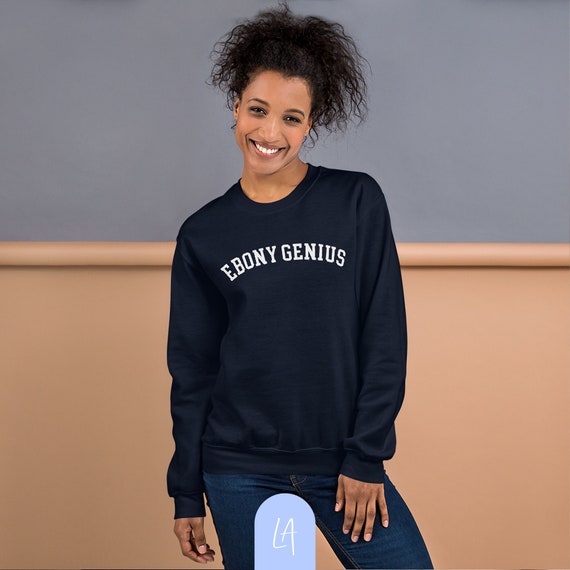 Navy sweatshirt Ebony Genius Unisex Men Women Gildan