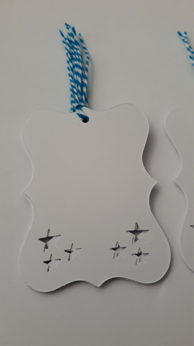 die cut 6 gift tags die cut tags stars Place cards die cuts star gift tag personalized scrapbooking wedding gifts solar system