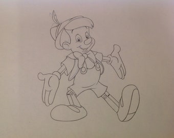 Pinocchio Drawing Etsy