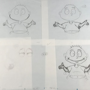 Animation Produktionszeichnungen Set von 5 Tommy Pickles 1980&#39;s