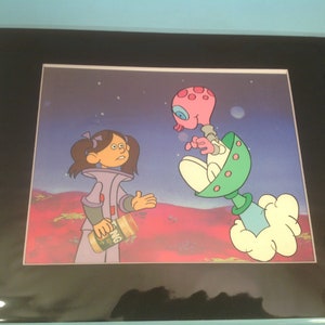 Animation Cel Outer Space Martian 2 CEL Setup- Tang -1970&#39;s  Free Bonus Gift - Walt Disney - Disney Animation - Disney Collectible