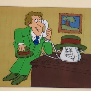 Produkcja animacji Cels-1980-te - N.Y. telephone Vintage Animation 2 Cel Setup - Disney Animation - Disney Collectible