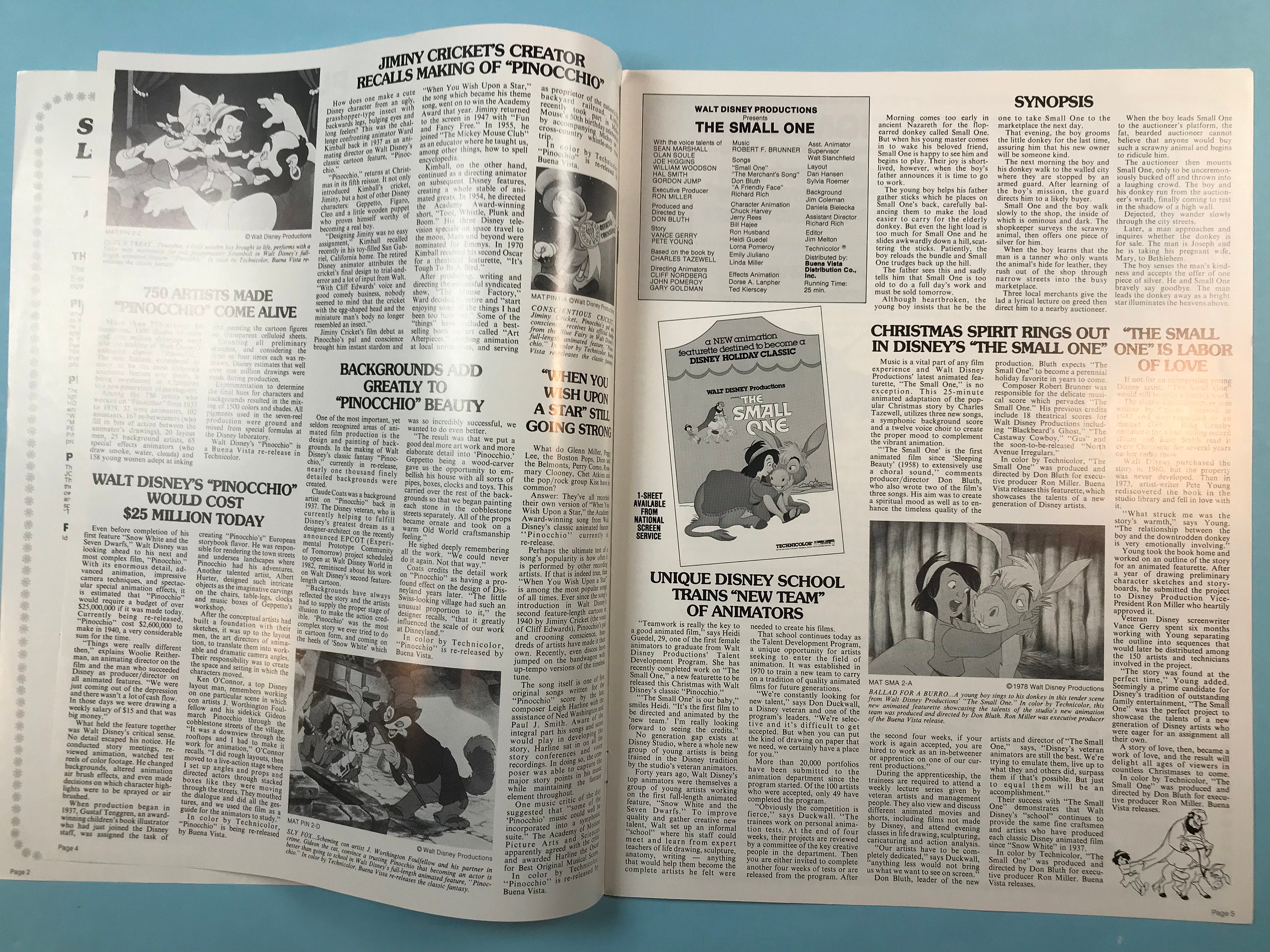 Disney’s Pinocchio Adpads, 3 Different Advertising Booklets -1978 ...