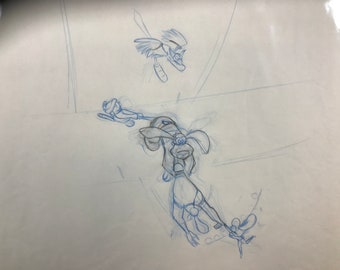 Animation Production Drawing - Don Bluth's “ A Troll In Central Park “ - 1990's Disney Collectible, Disney Animation