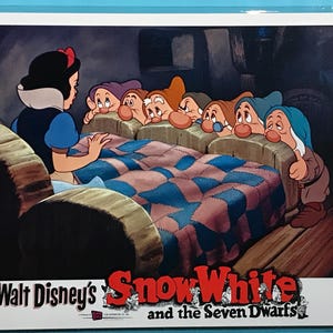 Vintage Schneewittchen Original Vintage Re-Release Theaterlobby Karte - Cartoon Animation