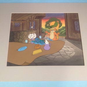 Animation Cel Vintage Cap&#39;n O.G. Readmore Animation Production 3 Cel Setup with Master Painted Production Background 1980&#39;s