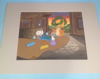Animación Cel Vintage Cap'n O.G. Leer más Producción de animación Configuración de 3 Cel con fondo de producción pintado por el maestro de la década de 1980
