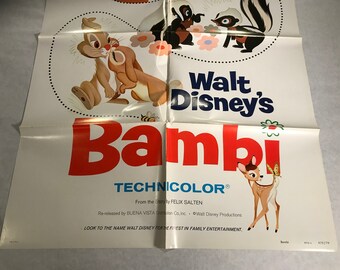 バンビ　USオリジナル映画ポスター Vintage Movie US One Sheet Original Movie Poster “ Bambi