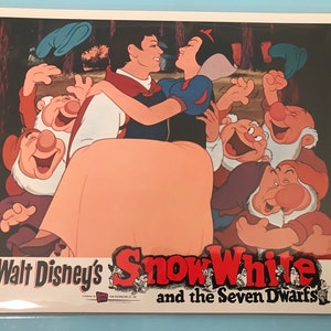 DISNEY Snow. White and The Seven Dwarfs - Original Vintage Movie Theater Lobby Card