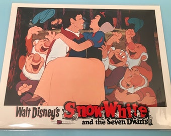DISNEY Snow. White and The Seven Dwarfs - Original Vintage Movie Theater Lobby Card
