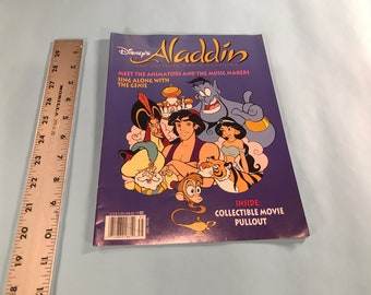 Aladdin Collectors Magazine, livre vintage sur les illustrations du film avec poster amovible