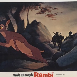 Vintage &quot; Bambi &quot; Original Vintage Theater Lobby Karte 1970er Jahre