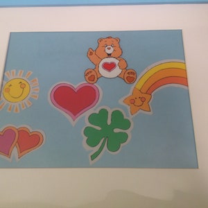 CARE BEARS Animation Production 2 Cel Setup - Matted - Original - One Of A Kind - 1980&#39;s