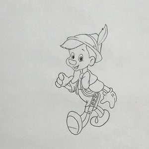 Disney Pinocchio Production Drawing  - 1980&#39;s Walt Disney - Disney Animation - Disney Commercial