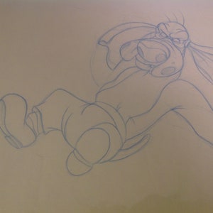 Animation Production Drawing - Don Bluth&#39;s Rockadoodle - Blue and Black Pencil -1990&#39;s Walt Disney- Disney Collectible