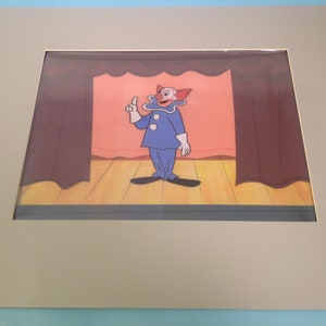 Animation Cels BOZO The CLOWN Production Cel With Production 2 Level Painted Background - Original - One Of A Kind - 1960&#39;s