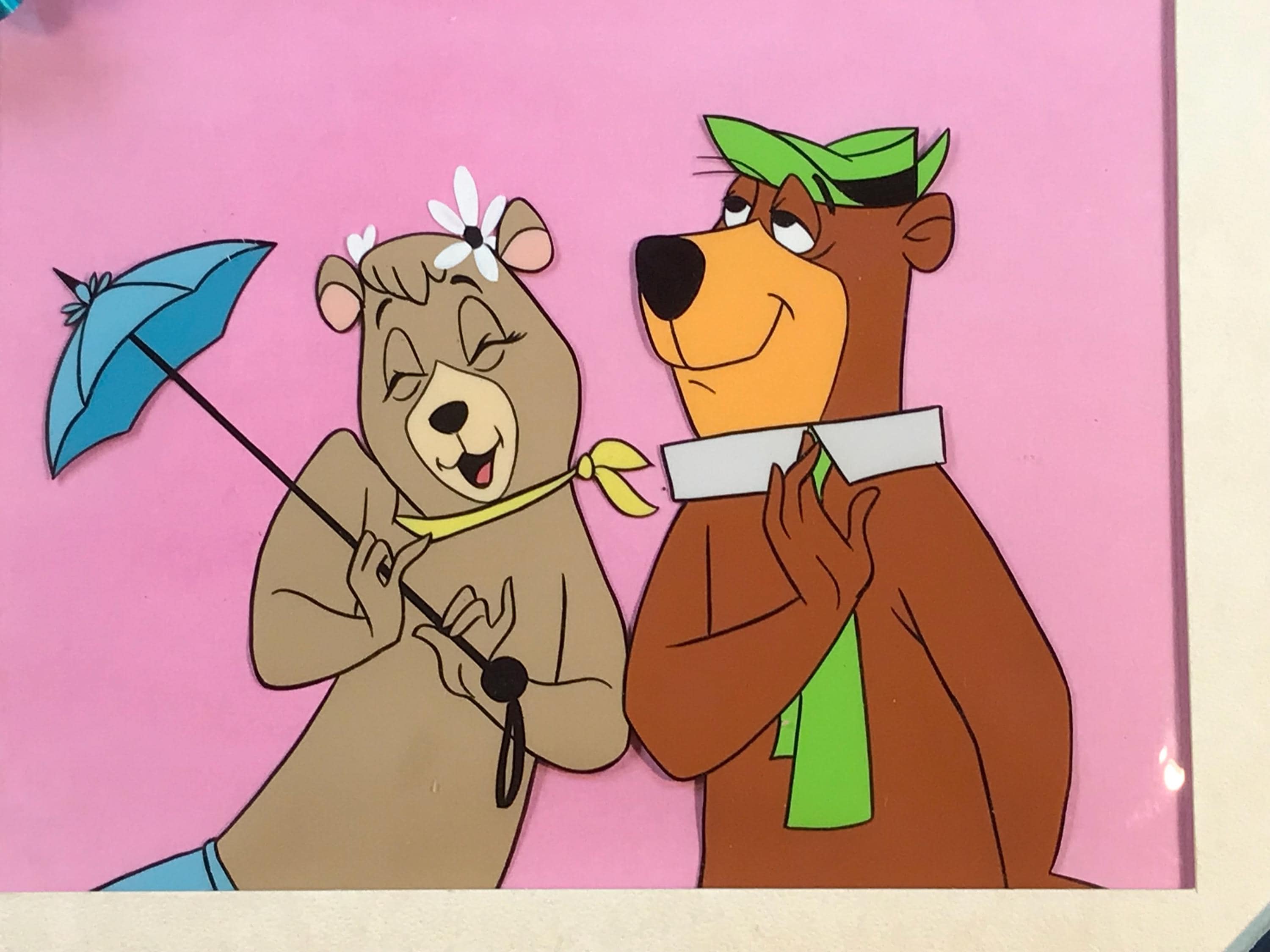 Yogi Bear and Cindy Animation Production 2 Cel Setup With