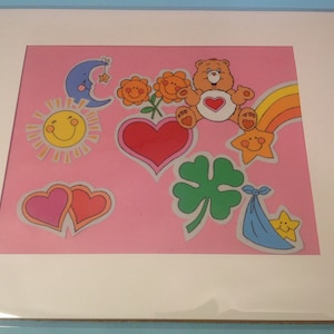Care Bears Animation Production 2 Cel Setup and Color Print Background - 1980&#39;s - Matted - Original One Of A Kind
