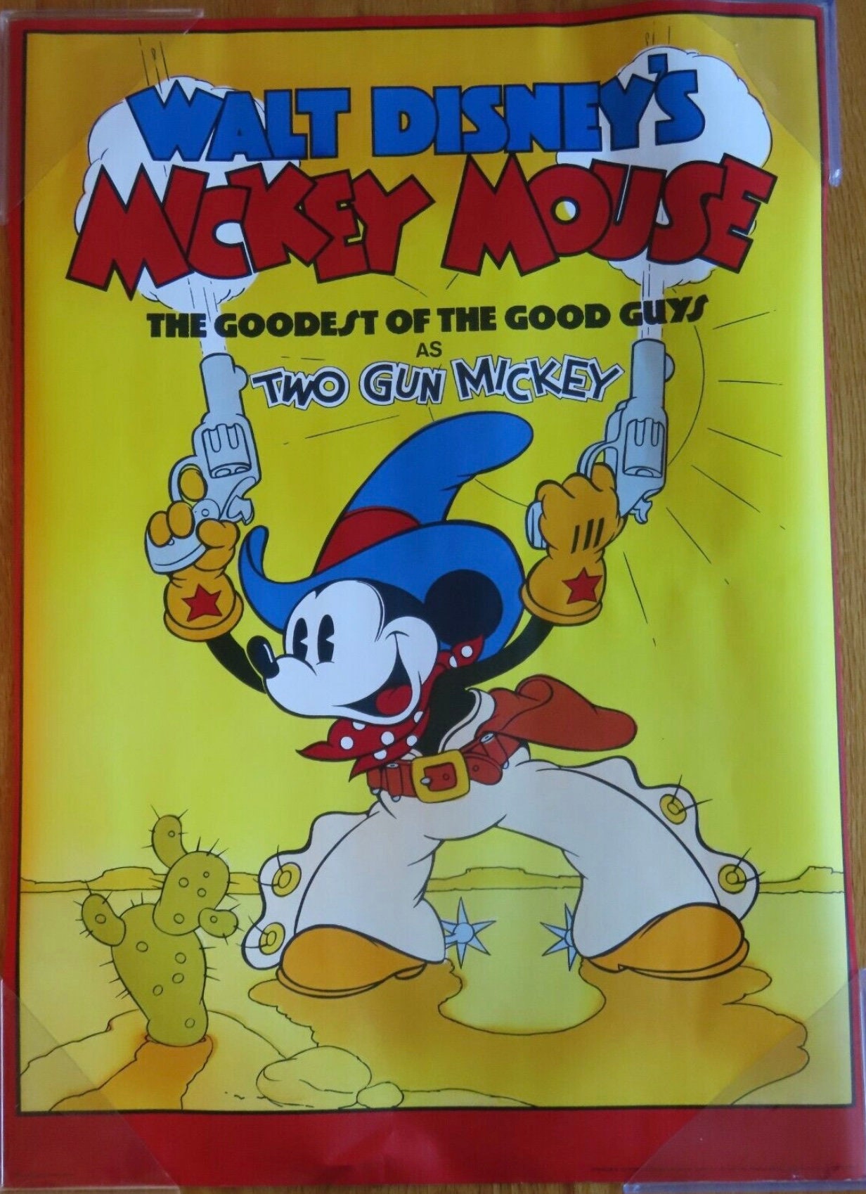 Vintage 1971 Mickey Mouse Poster From “two Gun Mickey “ - Still