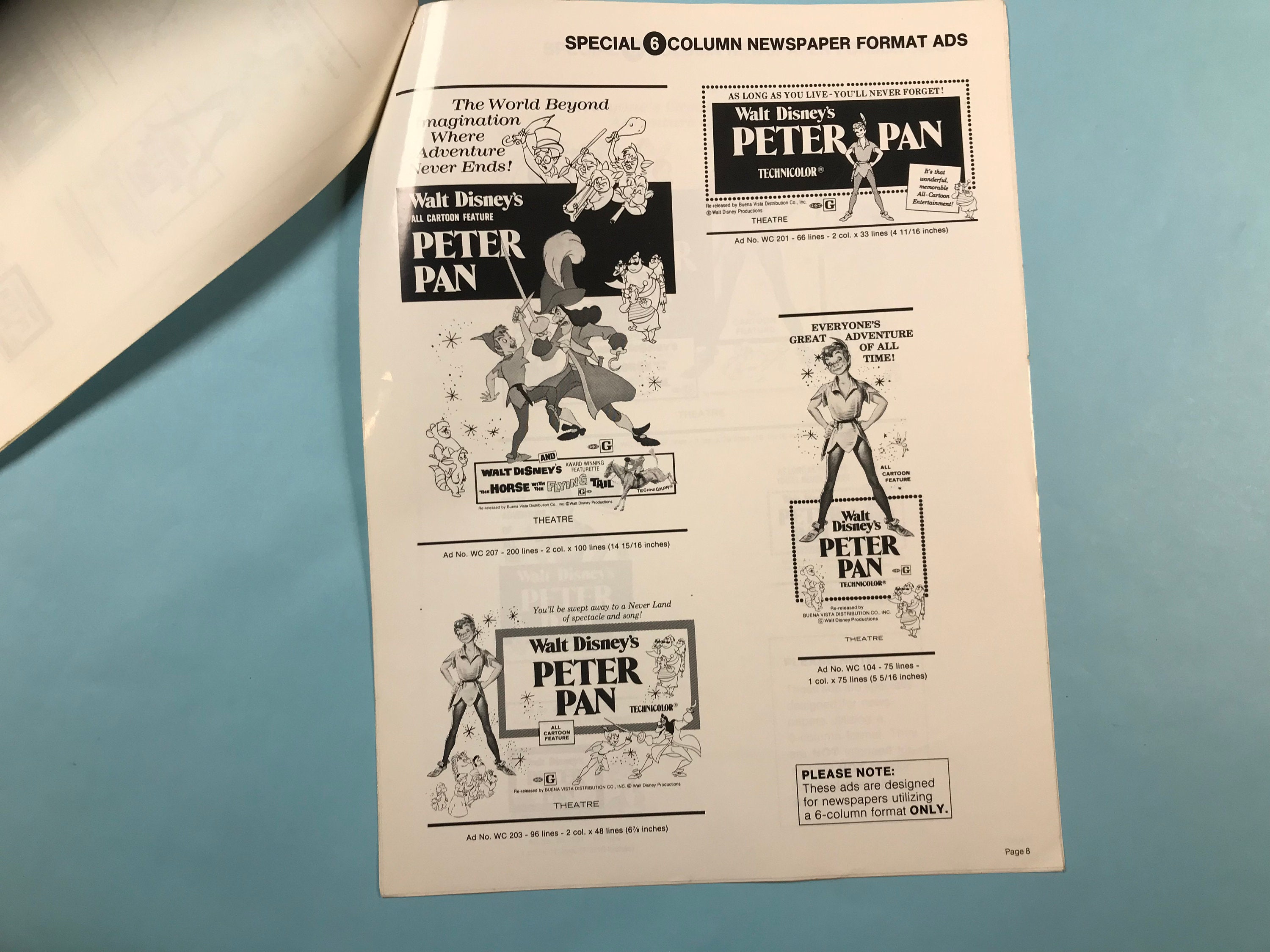 Walt Disney’s Peter Pan Vintage Original Ad Pad -1960’s - Complete ...