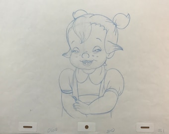 Animation Production Drawing - Don Bluth's “ A Troll In Central Park “ - 1990's Disney Collectible, Disney Animation