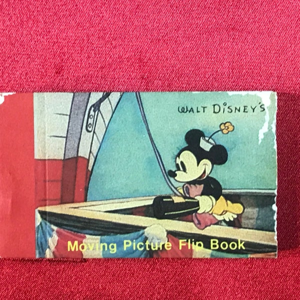 Flip Book of Minnie Mouse and Pluto Vintage Flip Book of 2 Scenes From Disney Cartoons