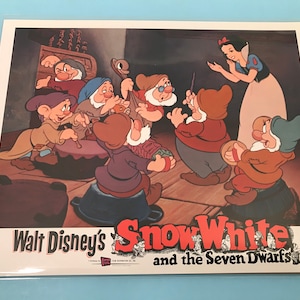 DISNEY Schnee. White und Die Sieben Zwerge - Original Vintage Kino-Lobby Karte