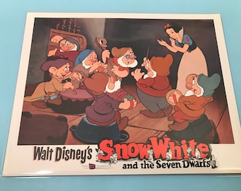 DISNEY Snow. White and The Seven Dwarfs - Original Vintage Movie Theater Lobby Card