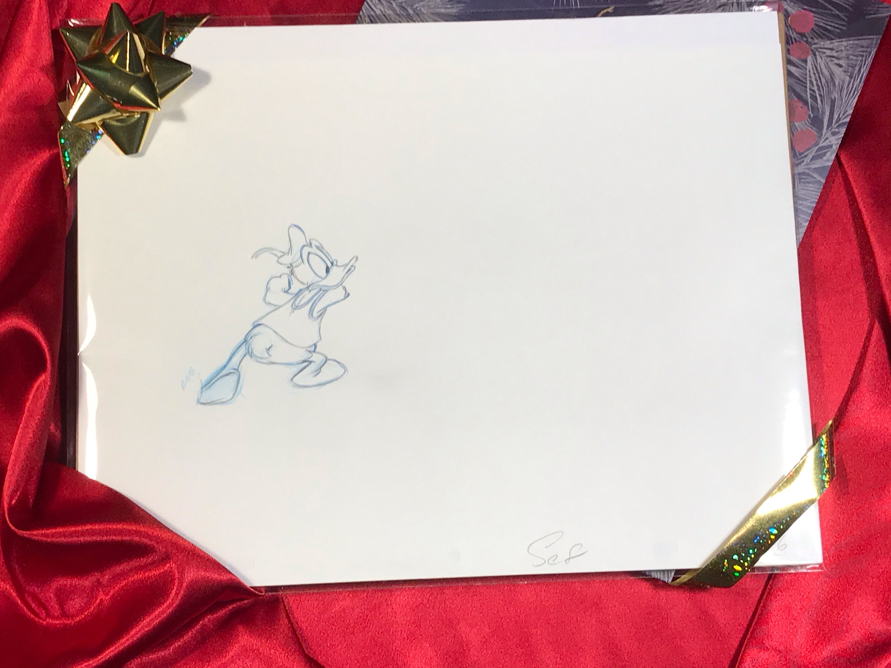 Disney Donald Duck Animation Production Drawing - Blue and Black Pencil - 1980’s Walt Disney, Disney Animation, Disney Collectible