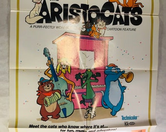 Vintage US One Sheet Original Movie Poster “ The Aristocats “  Original Vintage 1971 Release in Excellent Condition