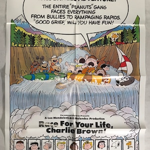 Póster original de la película estadounidense Peanuts, Race For Your Life, Charlie Brown, lanzamiento original en 1977, excelente estado