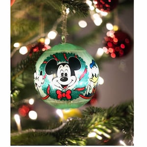 Disney Christmas Ornament Vintage 1977 - Satin- Un-Breakable featuring Mickey Mouse and Donald Duck