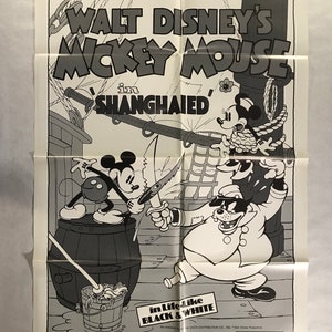 Vintage US One Sheet Original Movie Poster &quot; Shanghaied &quot; Mickey de 1930 - Relanzamiento vintage de 1970 en excelentes condiciones