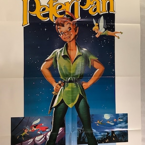 Póster original de la película estadounidense &quot;Peter Pan&quot;, relanzamiento original de 1982. Excelente estado.