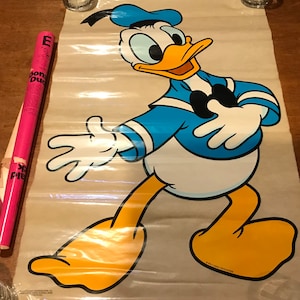 Vintage Walt Disney Donald Duck Huge Vinyl Wall Sticker - Vintage 1970’s - Original Vintage Release