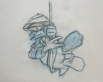 Disney Donald Duck Production Drawing  - 1980's Walt Disney - Disney Animation - Disney Collectible